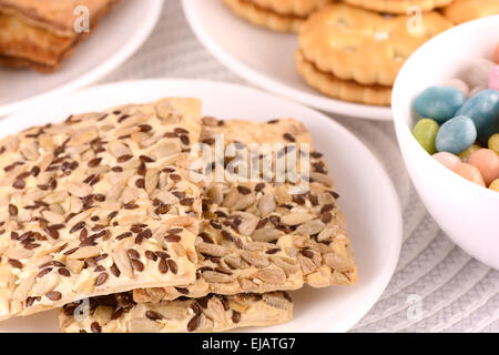 Caramelle e torta dolce Foto Stock