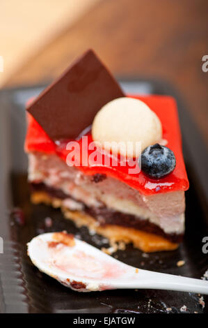 Fresco di yogurt alla fragola mousse Foto Stock