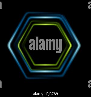 Luminose esagonale astratto sfondo dei logo Foto Stock