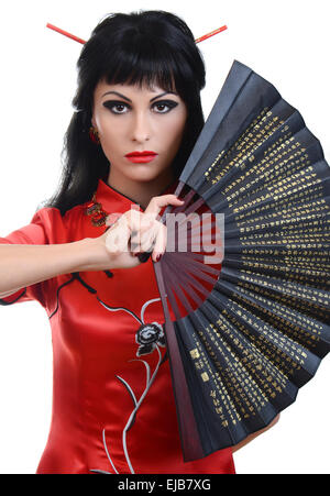 Moda geisha in studio Foto Stock