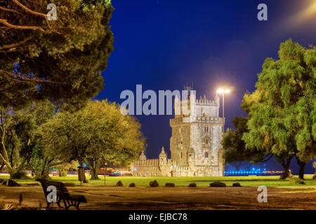 La torre di Belem nella città di Lisbone, Portogallo Foto Stock