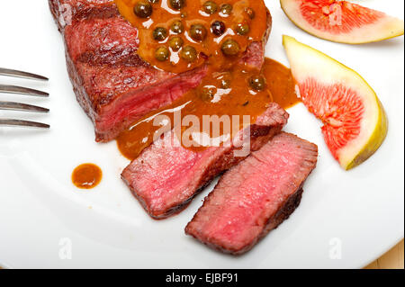 Peppe verde carni bovine filet mignon Foto Stock