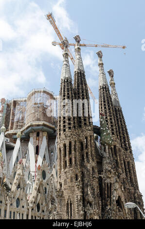 La Sagrada Familia ancora in costruzione Foto Stock