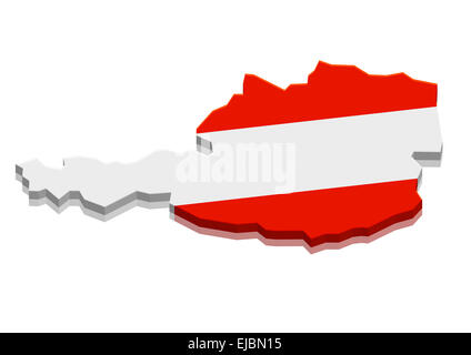 Mappa Austria Foto Stock