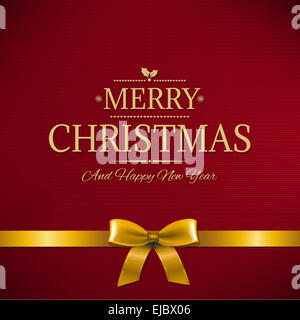 Rosso scuro con scheda Ribbon dorati Foto Stock