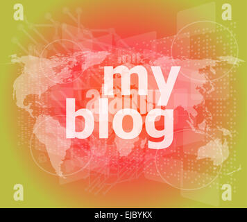 Il mio blog - verde sfondo digitale - Global internet concept Foto Stock