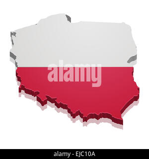 Mappa Polonia Foto Stock