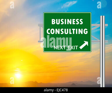 Business Consulting Green Road Sign Foto Stock