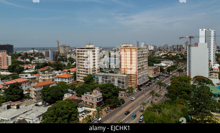 Vista aerea del centro cittadino di Maputo Foto Stock