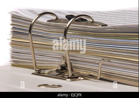 Pila di documenti in Ring Binder Foto Stock