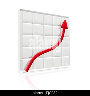 La crescita aziendale freccia sul grafico della griglia 3D Foto Stock