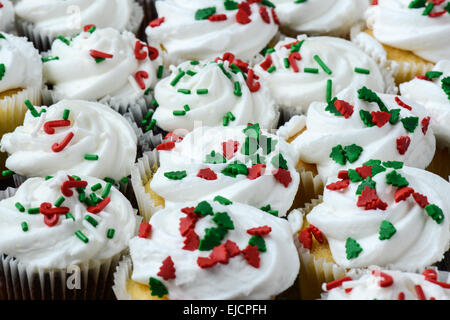 Cioccolato e vaniglia tortini di Natale Foto Stock