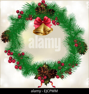 Ghirlanda di Natale con coni fir Foto Stock