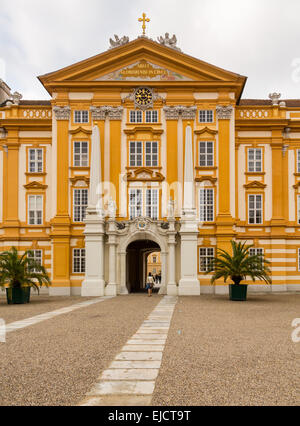 L'esterno dell'Abbazia di Melk in Austria Foto Stock