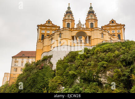 L'esterno dell'Abbazia di Melk in Austria Foto Stock