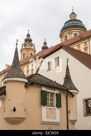 L'esterno dell'Abbazia di Melk in Austria Foto Stock