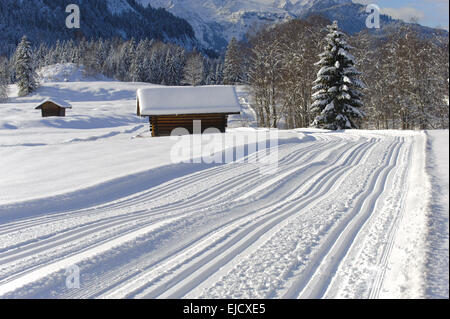 Panorama del paesaggio in Bavarai in inverno Foto Stock