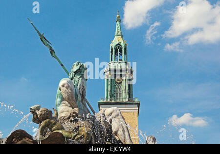 Neptun Fontana Berlino Germania Foto Stock