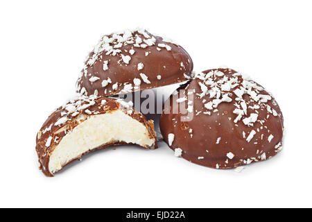 Marshmallows nel cioccolato Foto Stock