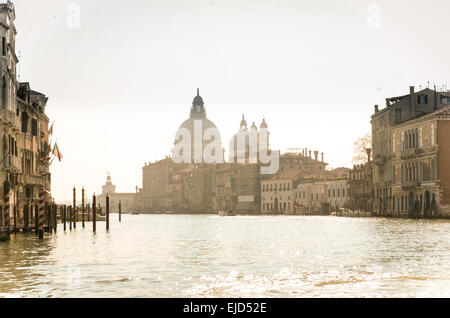 Vintage stile retrò foto di vacanza del Canal Grande a Venezia Italia