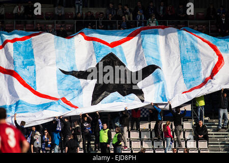 Banner, ventole, calcio, FNL, calcio campionato nazionale, seconda divisione ceca, XIX round, 2014/2015, SK Sigma Olomouc Foto Stock