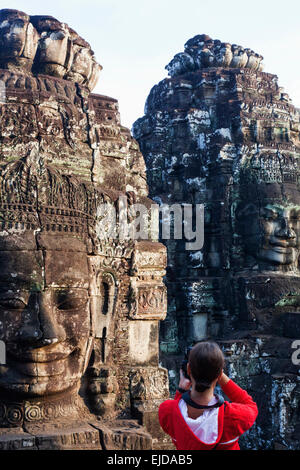 Cambogia Siem Reap, Angkor Wat, tempio Bayon Foto Stock