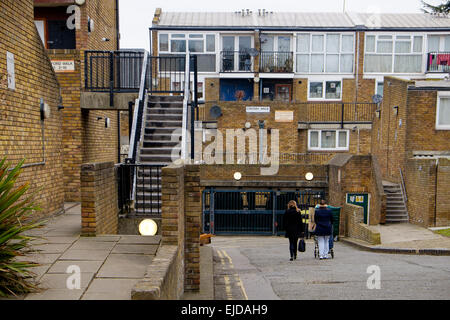 Giardini Cressingham alloggiamento estate in Tulse Hill sulla frangia di Brockwell Park, piani di riconversione sono opposti da residenti Foto Stock