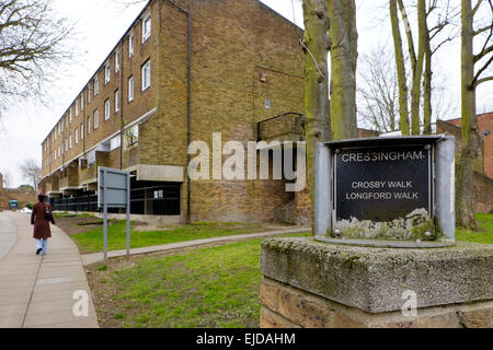 Giardini Cressingham alloggiamento estate in Tulse Hill sulla frangia di Brockwell Park, piani di riconversione sono opposti da residenti Foto Stock