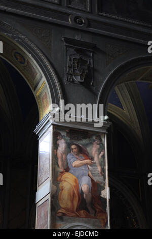 Il profeta Isaia. Affresco di Raffaello in Basilica di Sant'Agostino in Campo Marzio in Roma, Italia. Foto Stock