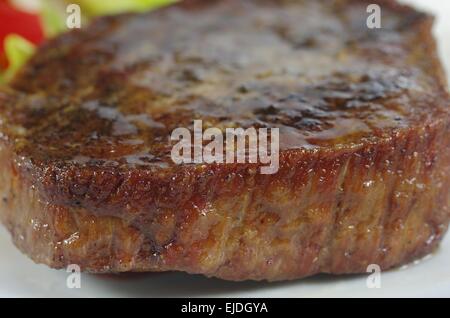 Bistecca con riso e verdure Foto Stock