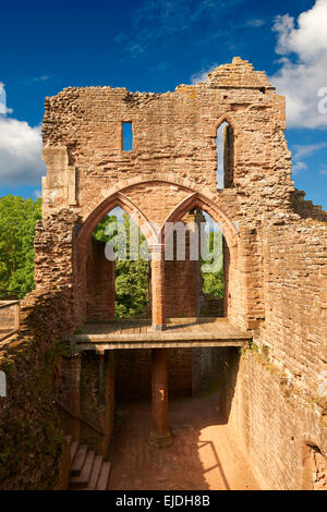 Il XII secolo normanna medievale rovine del castello di Goodrich, Goodrich, Herefordshire, Inghilterra Foto Stock