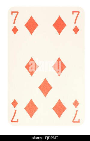 Sette dei diamanti carta da gioco Foto Stock