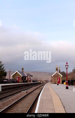 Stazione Garsdale sull'accontentarsi di Carlisle linea ferroviaria, North Yorkshire Dales, REGNO UNITO Foto Stock