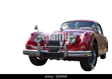 Jaguar XK150 Coupe1958, isolato su bianco Foto Stock