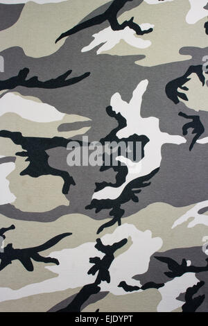 Immagine del tessuto stampato con militari pattern camouflage Foto Stock
