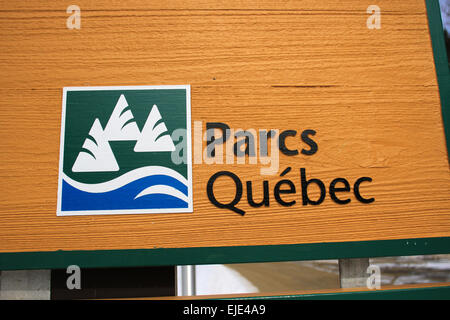 Mont-Tremblant Parco Nazionale sign in Quebec, Canada. Foto Stock