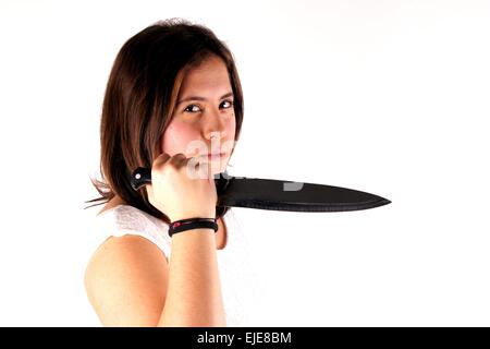 Ragazza con la lama Foto Stock