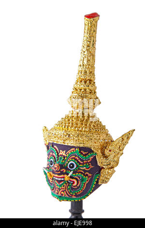 Close up di Khon, tailandese tradizionale maschera gigante, verticale Foto Stock