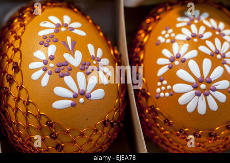 Tradizionali uova di pasqua, Praga Repubblica Ceca, Europa Foto Stock