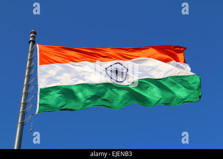 Indian bandiera nazionale a Mumbai Foto Stock