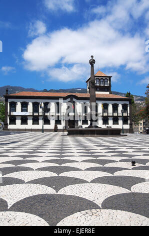 Funchal town hall square, di Madera Foto Stock