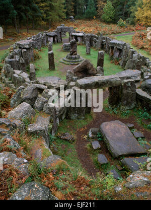 La figura principale otto forma del Druid tempio, Ilton, North Yorkshire: una follia megalitico costruito nel 1820 da William Danby di Swinton Park. Foto Stock