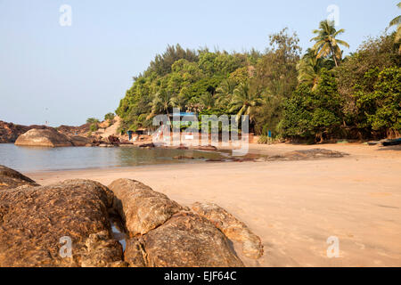 Om spiaggia vicino Gokarna, Karnataka, India, Asia Foto Stock