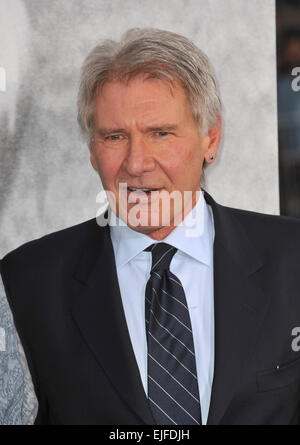 LOS ANGELES, CA - Aprile 9, 2013: Harrison Ford presso il Los Angeles premiere del suo nuovo film '42: la storia vera di una leggenda americana" presso il Teatro Cinese, Hollywood. Immagine: Jaguar Foto Stock