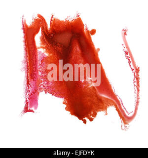 Mano astratto rosso disegnato acquerello blot insulto Rorschach psychol Foto Stock