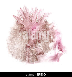 Abstract rosa chiaro, grigio acquarello dipinto a mano ins di sfondo Foto Stock