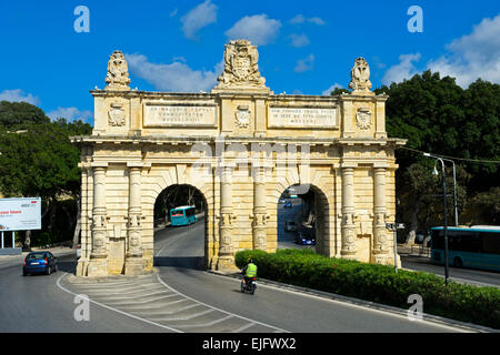 Floriana Gate, Porte des Bombes, Floriana, Valletta, Malta Foto Stock