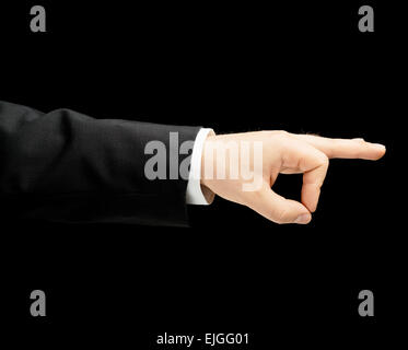 Maschio caucasico mano in un business suit isolato Foto Stock