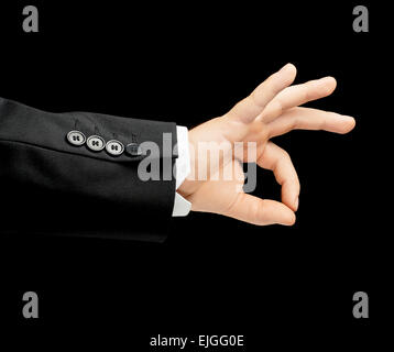 Maschio caucasico mano in un business suit isolato Foto Stock