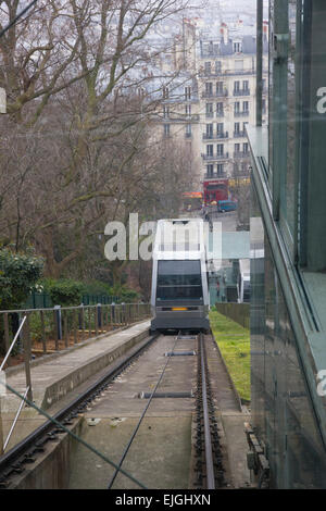 La funicolare, Montmartre, Parigi, Francia Foto Stock